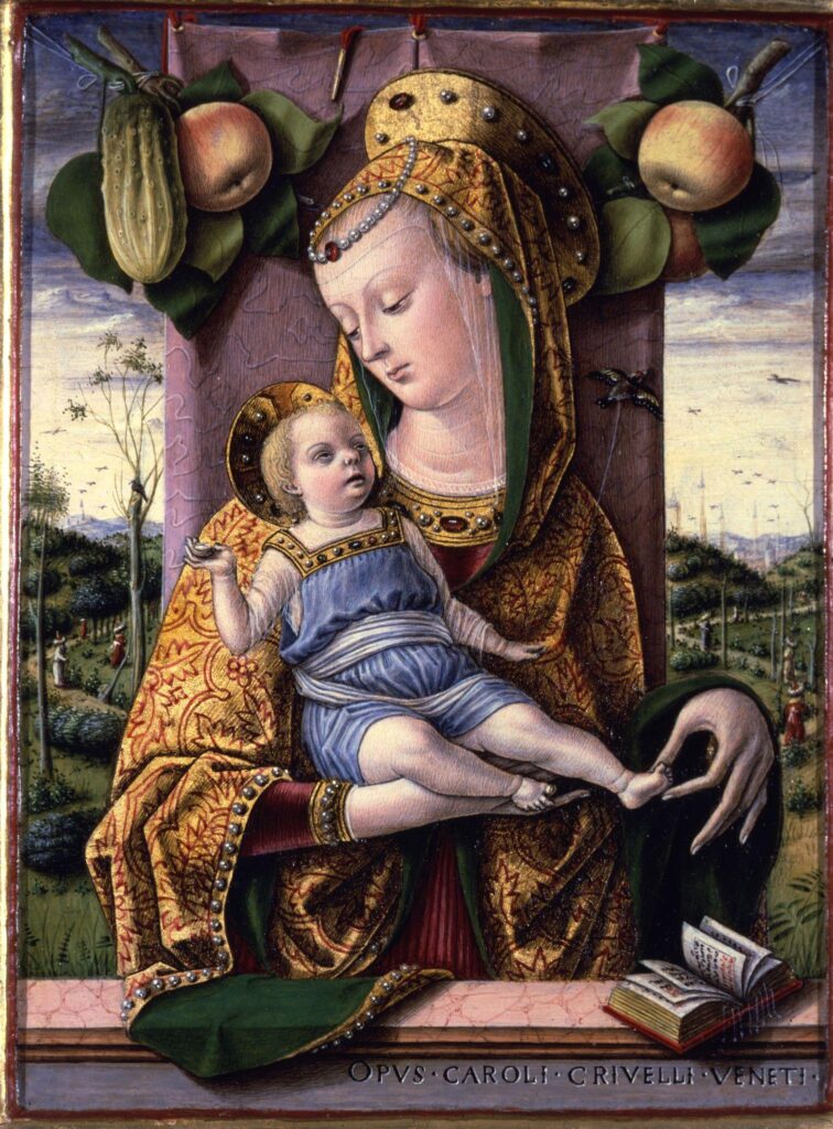 Carlo Crivelli, Madonna col Bambino, 1480 ca, tempera su tavola, 21 x 15,5 cm, Ancona, Pinacoteca Civica Francesco Podesti - Musei Capitolini