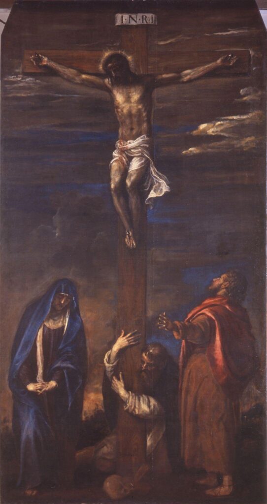 Tiziano Vecellio, Crocifissione 1556 ca, olio su tela, 375 x 200 cm, Ancona, Pinacoteca Civica Francesco Podesti - Musei Capitolini